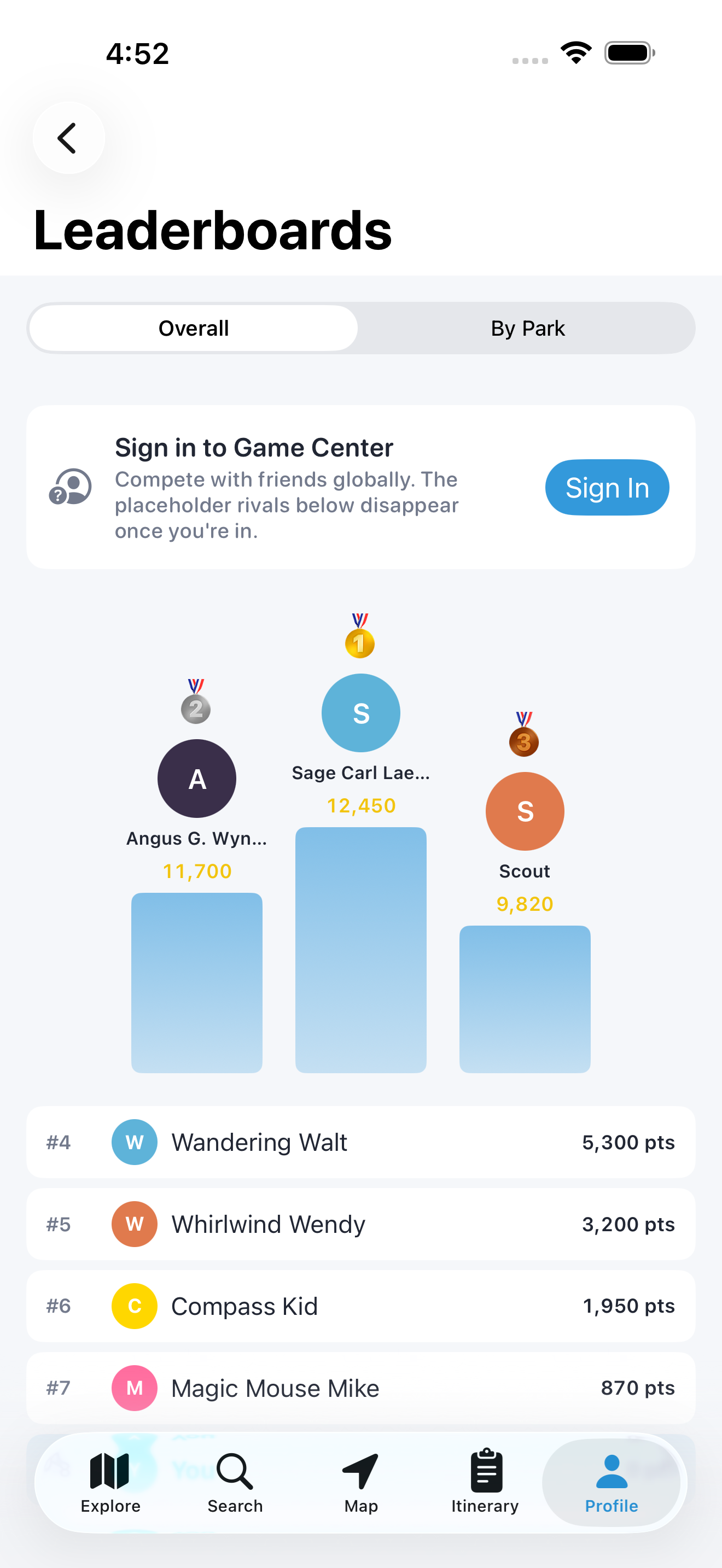 Game Center Leaderboards